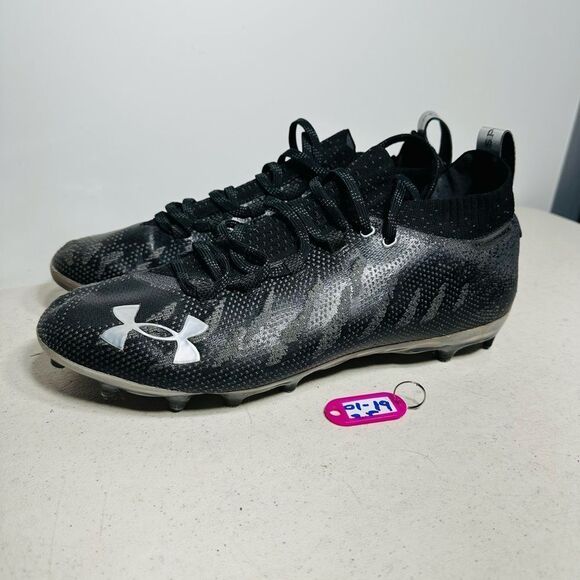 Under Armour Spotlight MC Football Cleats Black Gray Mens 3022654-001 Sz 12 - Picture 1 of 7